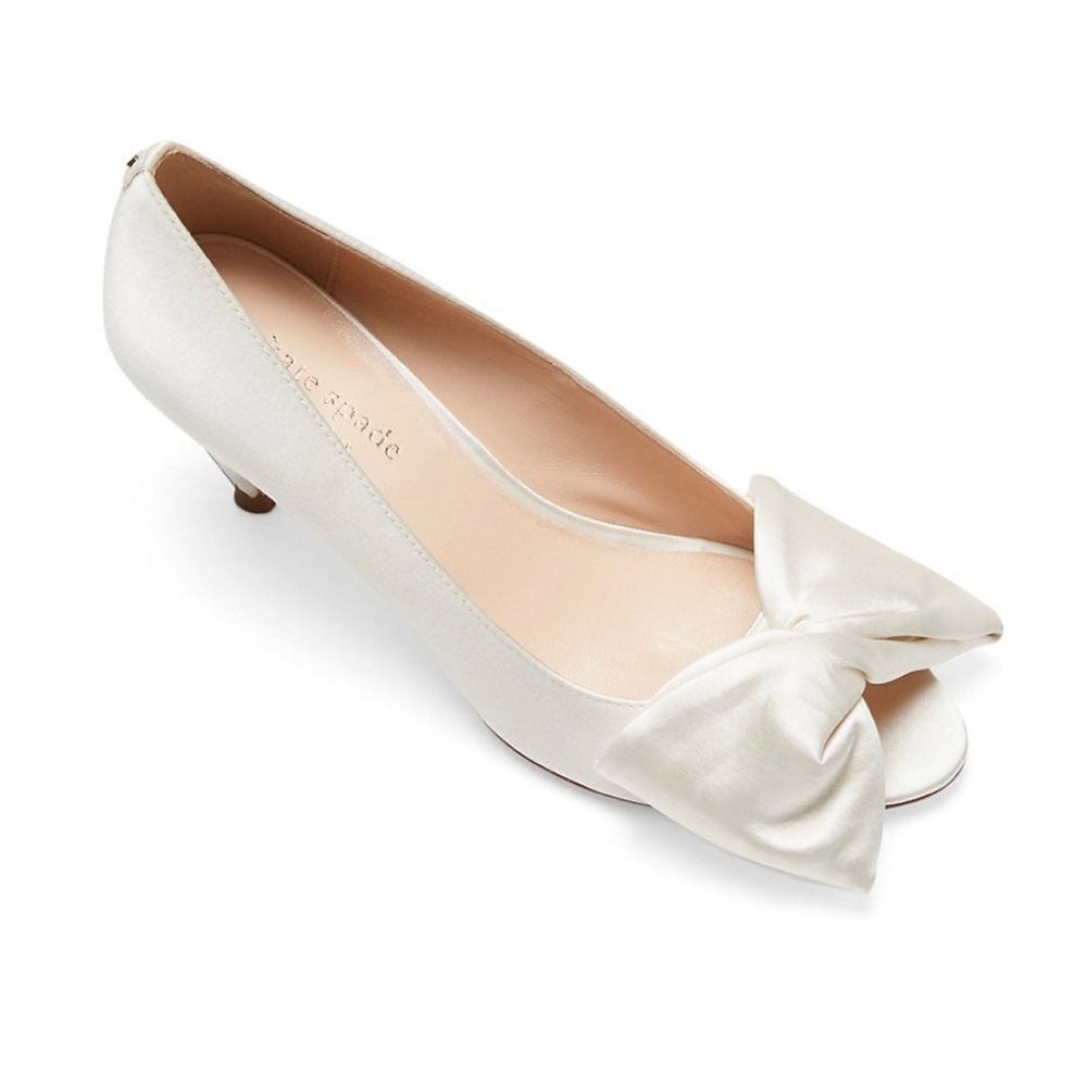Kate Spade Crawford Satin Bow Pumps👰‍♀️🤍